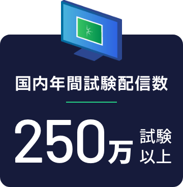 【国内年間試験配信数】250万試験以上