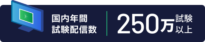 【国内年間試験配信数】250万試験以上